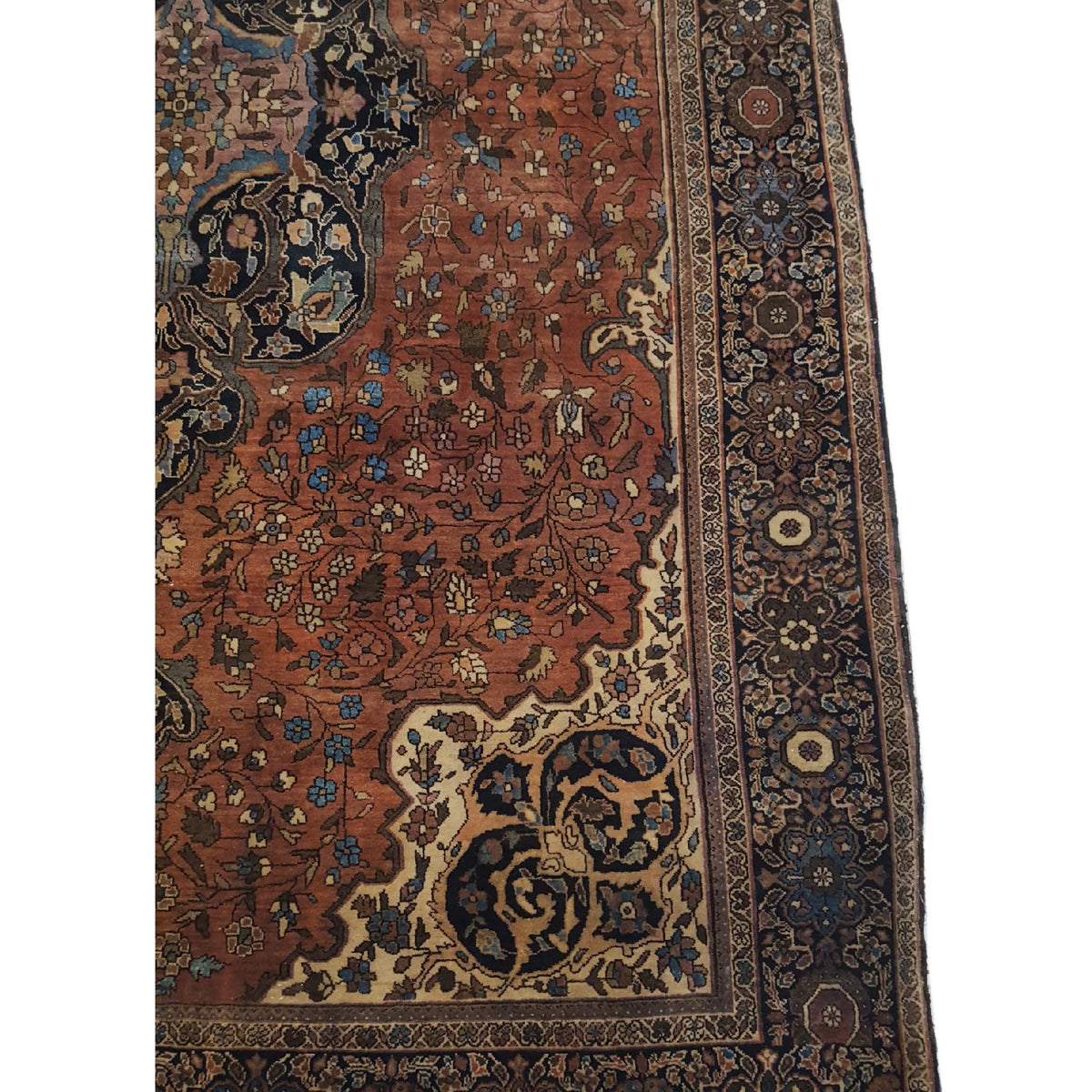 Fasa Antique Sarouk 10200 Sienna Brown Traditional Antique Rug