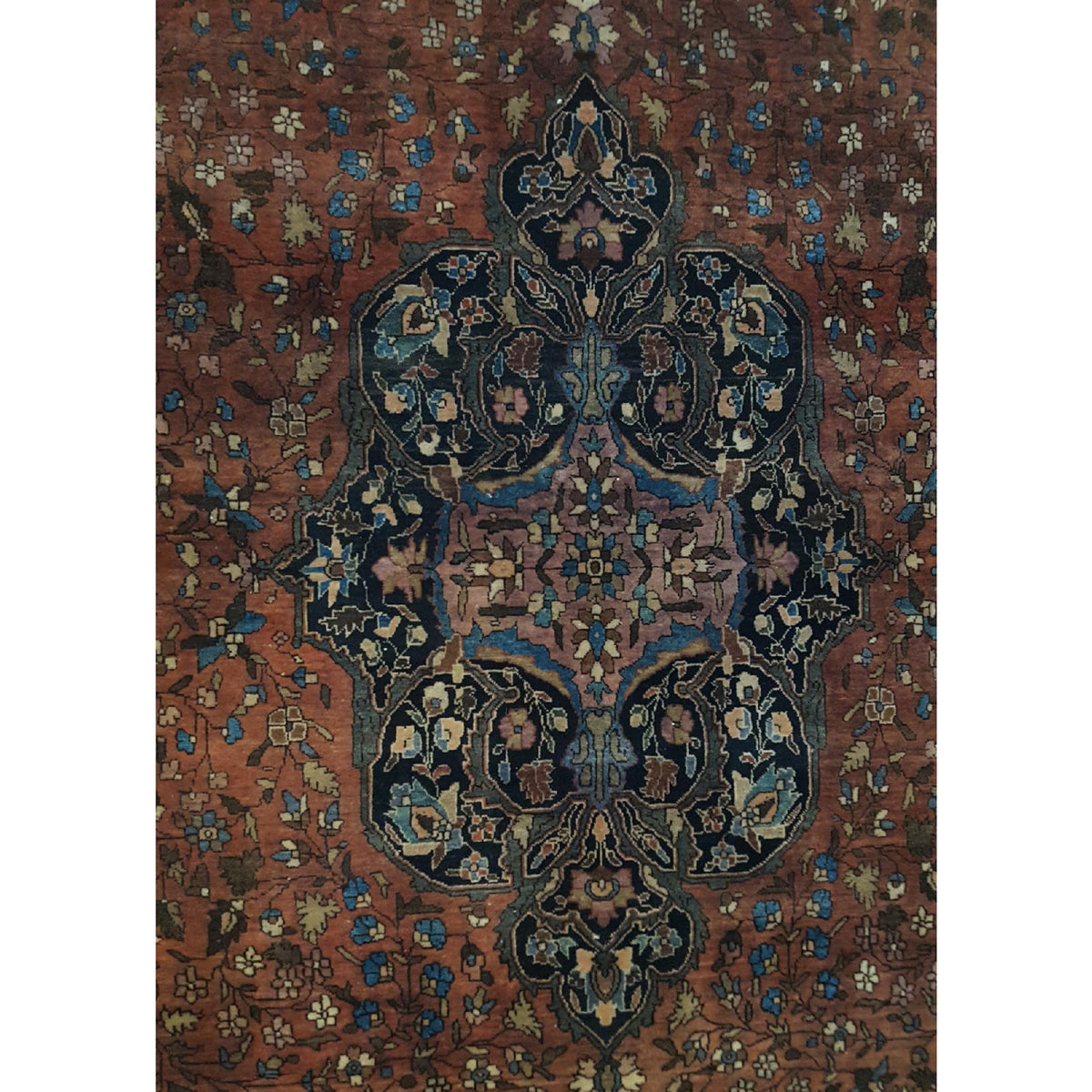 Fasa Antique Sarouk 10200 Sienna Brown Traditional Antique Rug