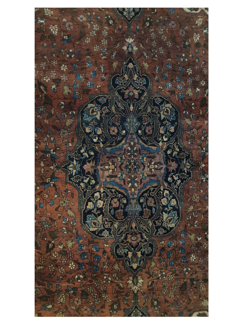 Fasa Antique Sarouk 10200 Sienna Brown Traditional Antique Rug