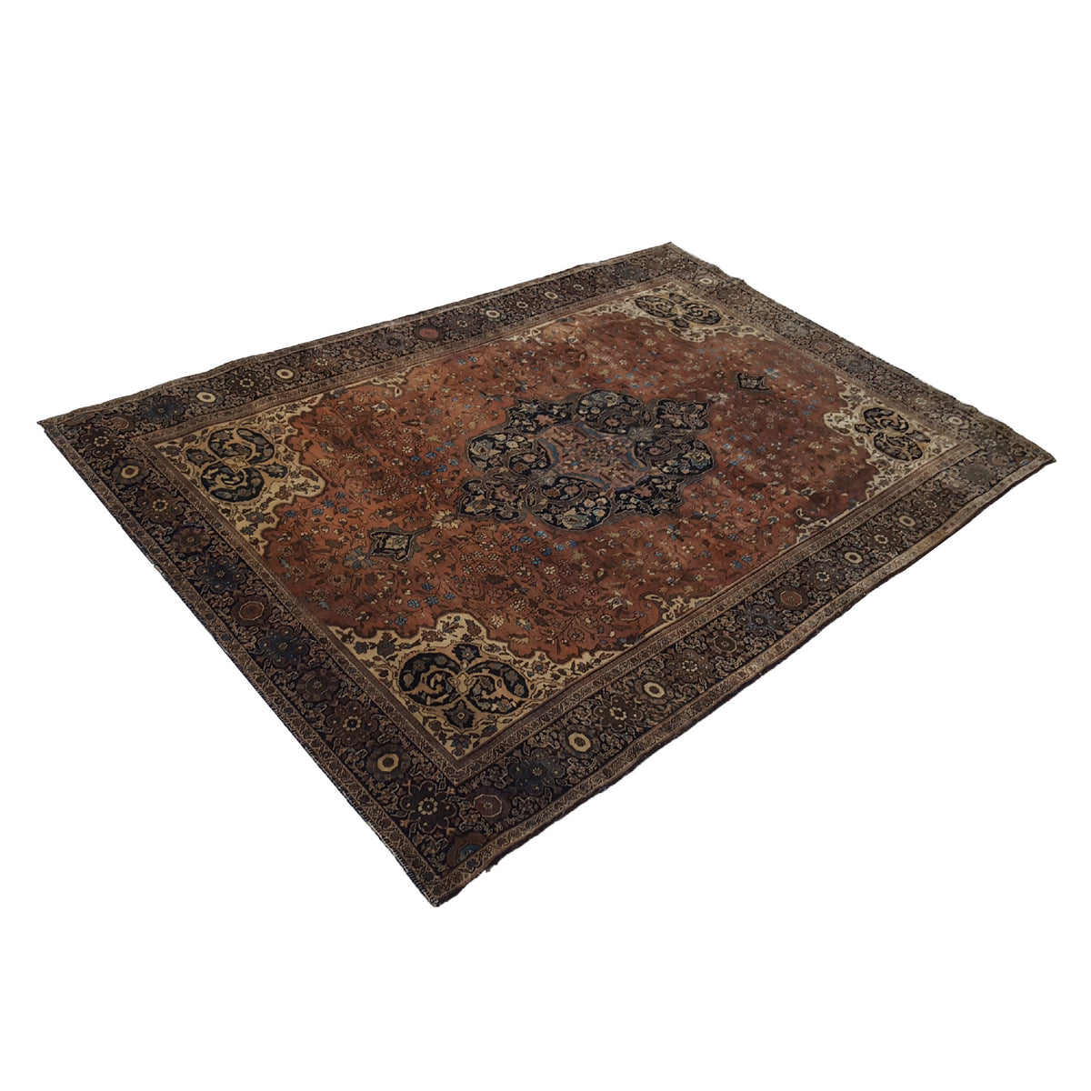 Fasa Antique Sarouk 10200 Sienna Brown Traditional Antique Rug