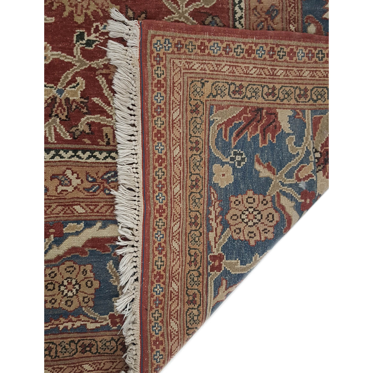 Pacific Ushak 10205 Burgundy Blue Traditional Hand Knotted Rug