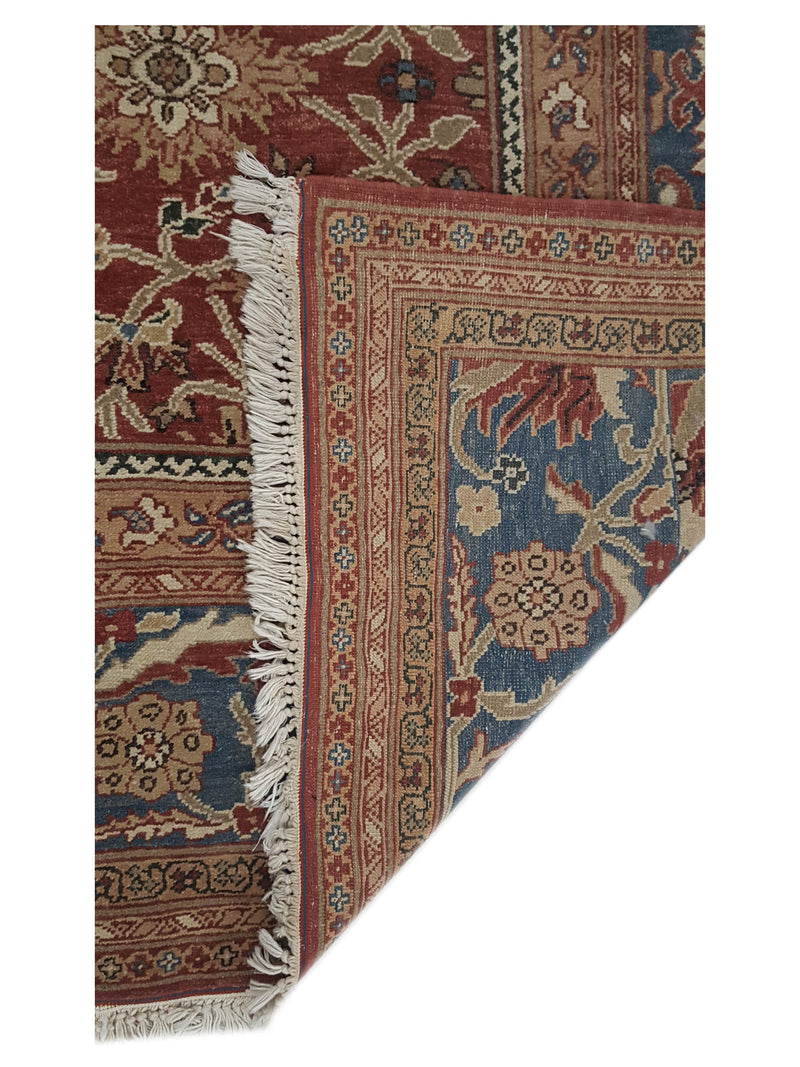 Pacific Ushak 10205 Burgundy Blue Traditional Hand Knotted Rug