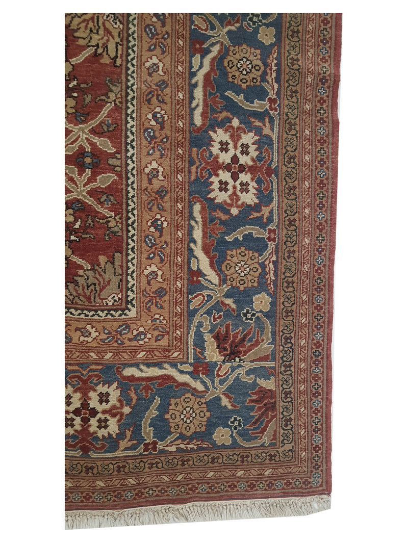Pacific Ushak 10205 Burgundy Blue Traditional Hand Knotted Rug