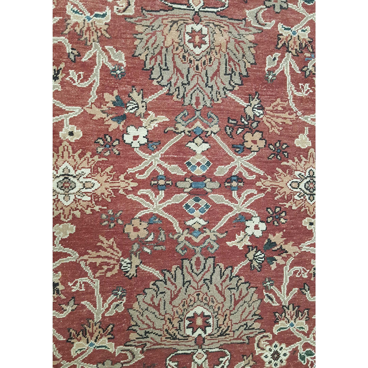 Pacific Ushak 10205 Burgundy Blue Traditional Hand Knotted Rug