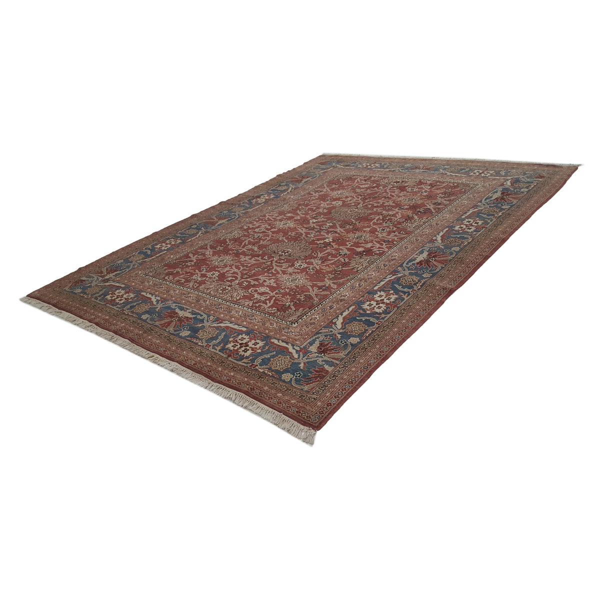 Pacific Ushak 10205 Burgundy Blue Traditional Hand Knotted Rug