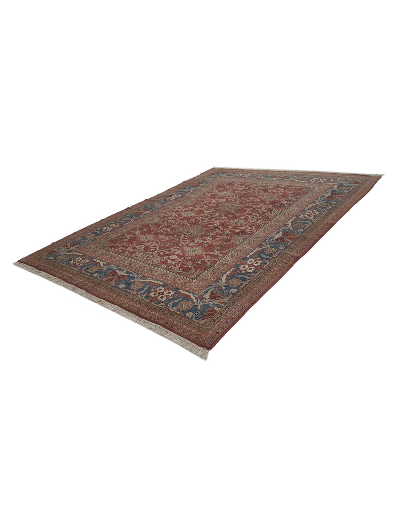 Pacific Ushak 10205 Burgundy Blue Traditional Hand Knotted Rug