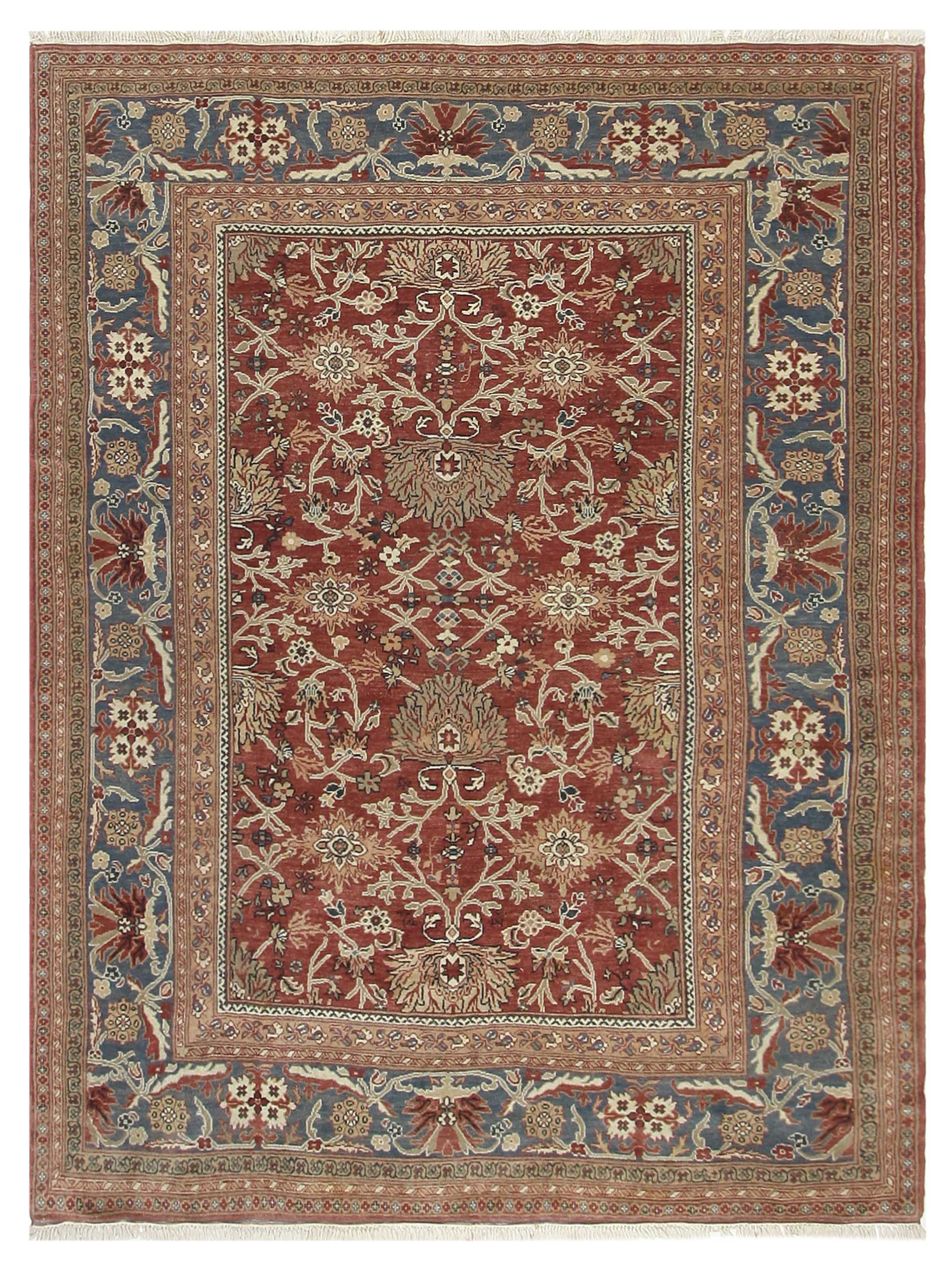 Pacific Ushak 10205 Burgundy Blue Traditional Hand Knotted Rug ...