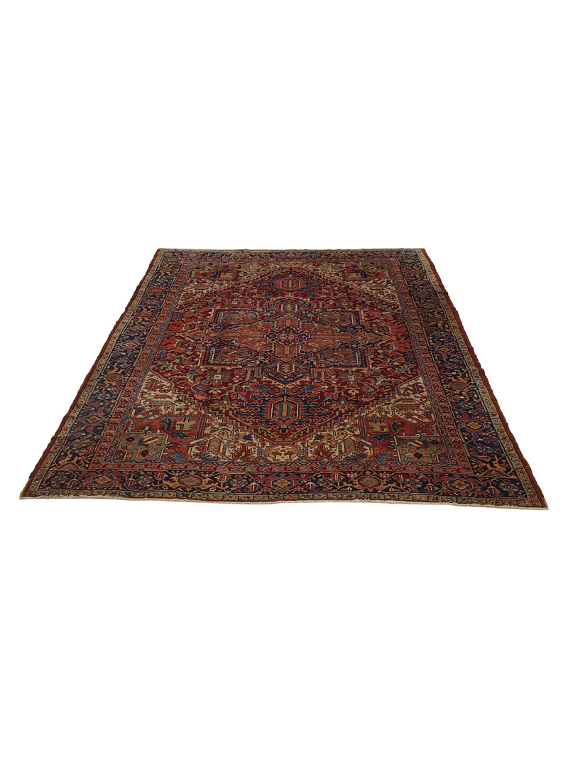 Fasa Antique Heriz 11499 Rust Indigo Traditional Antique Rug