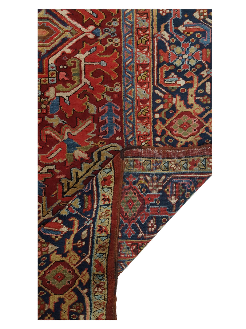 Fasa Antique Heriz 11499 Rust Indigo Traditional Antique Rug