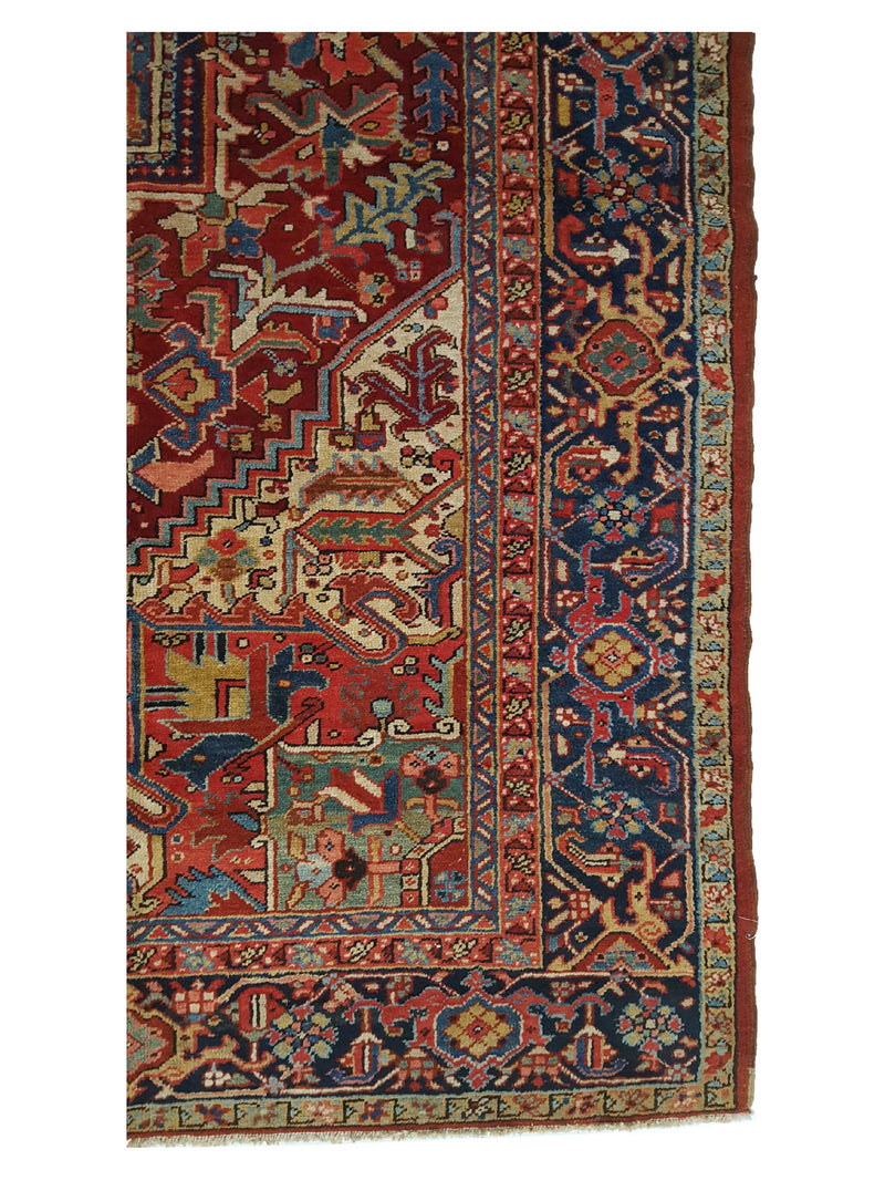 Fasa Antique Heriz 11499 Rust Indigo Traditional Antique Rug