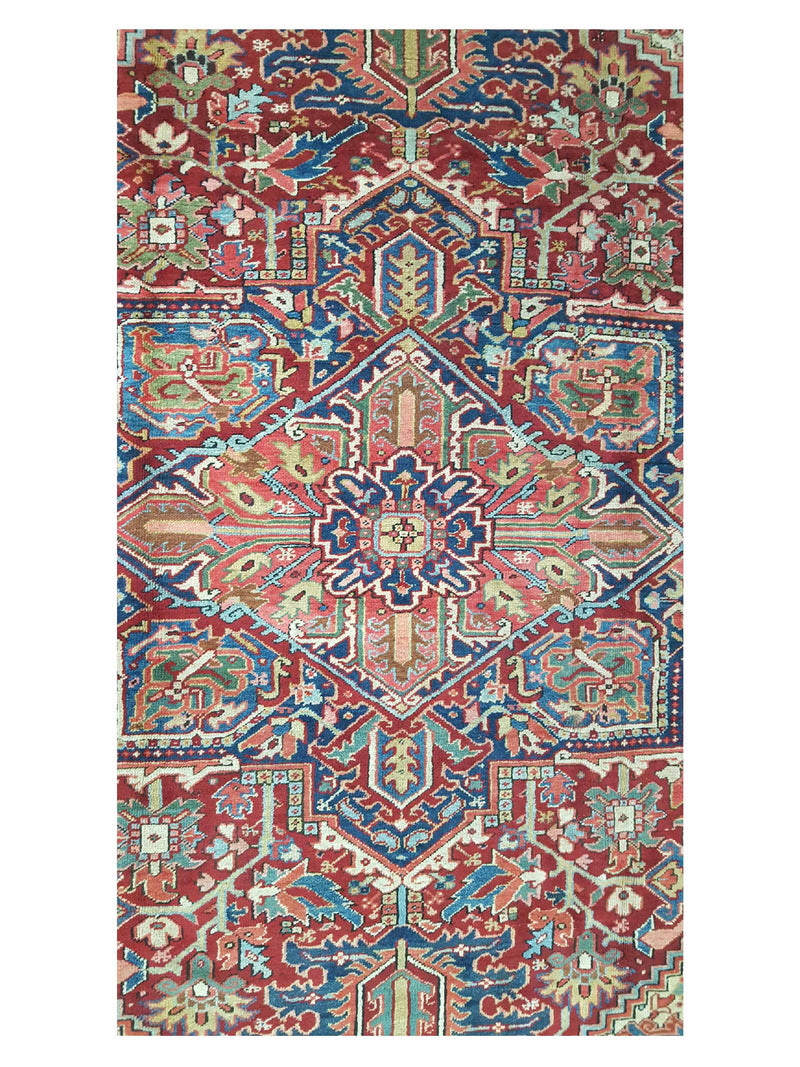 Fasa Antique Heriz 11499 Rust Indigo Traditional Antique Rug