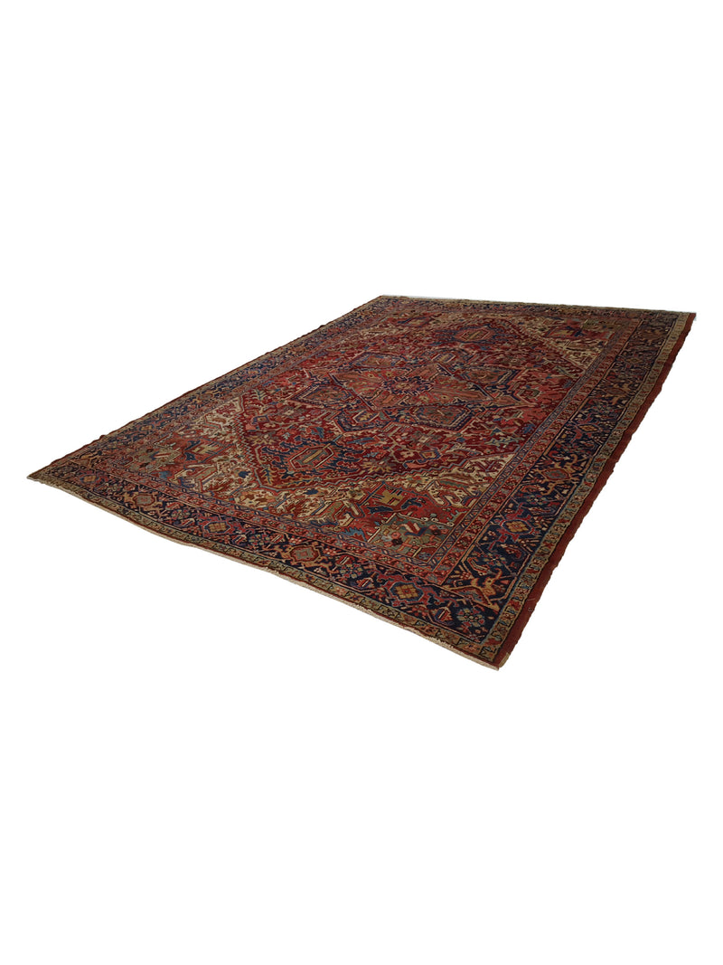 Fasa Antique Heriz 11499 Rust Indigo Traditional Antique Rug