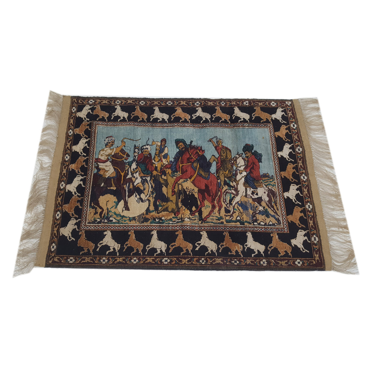 Pacific Pictioral 11724 Blue Brown Tapestry Hand Knotted Rug