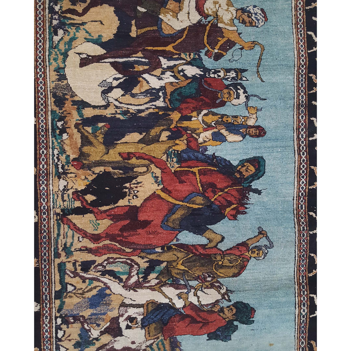 Pacific Pictioral 11724 Blue Brown Tapestry Hand Knotted Rug