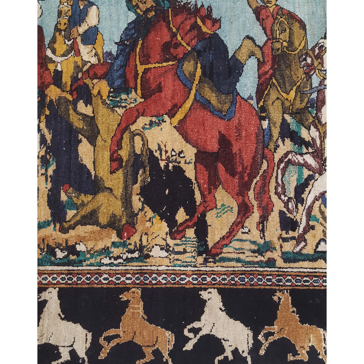 Pacific Pictioral 11724 Blue Brown Tapestry Hand Knotted Rug