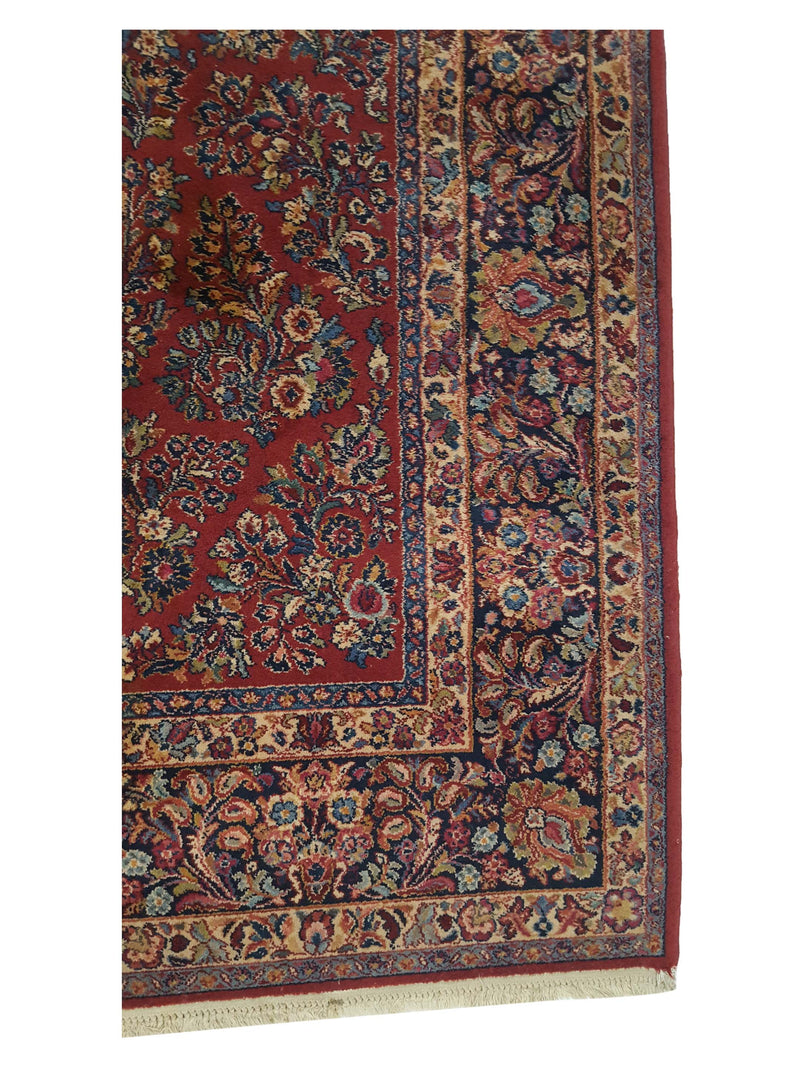 Pacific Karestan 11726 Red Navy Traditional Hand Knotted Rug
