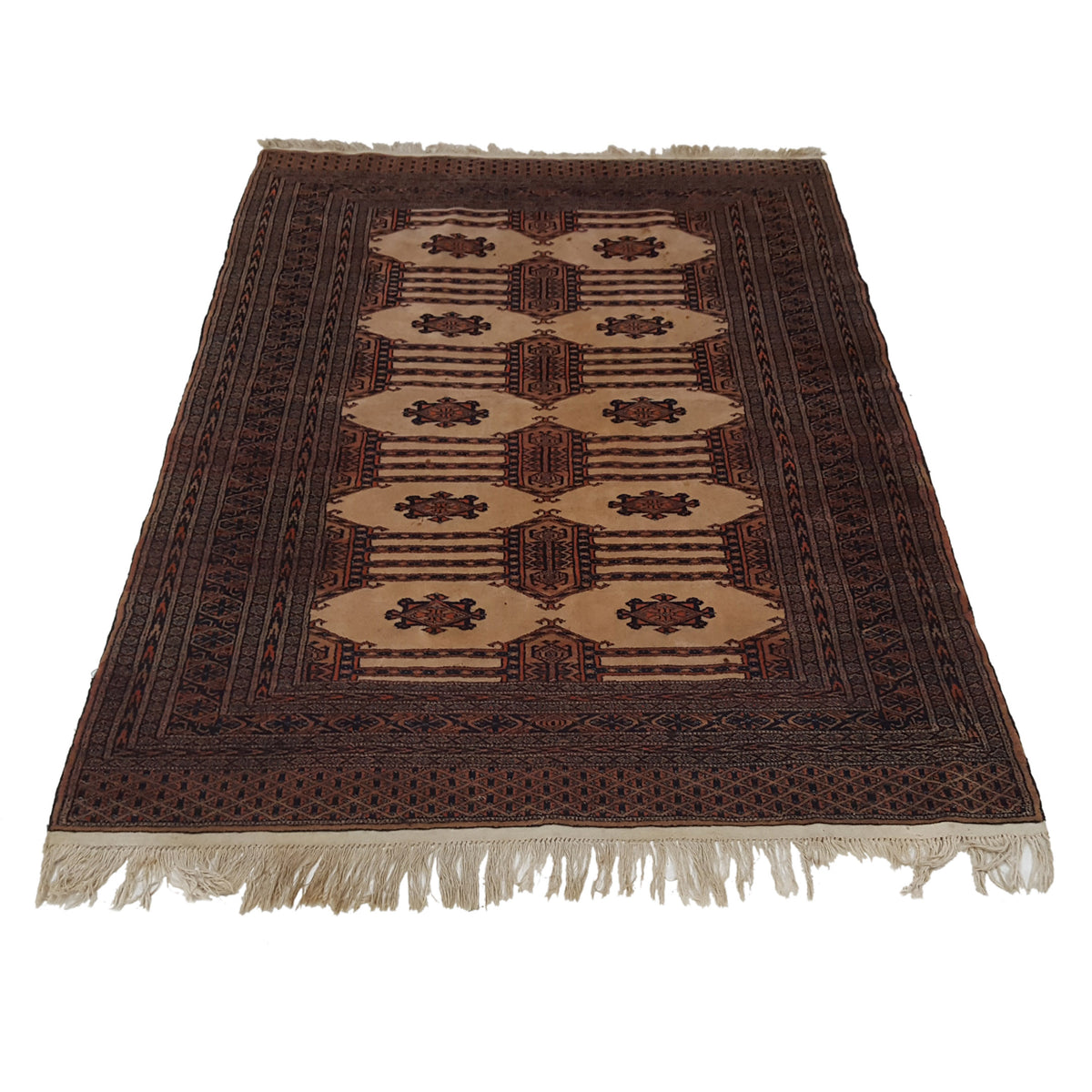 Pacific Bokhara 11734 Ivory Brown Traditional Hand Knotted Rug