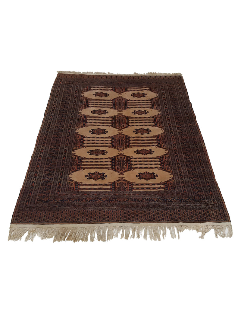 Pacific Bokhara 11734 Ivory Brown Traditional Hand Knotted Rug