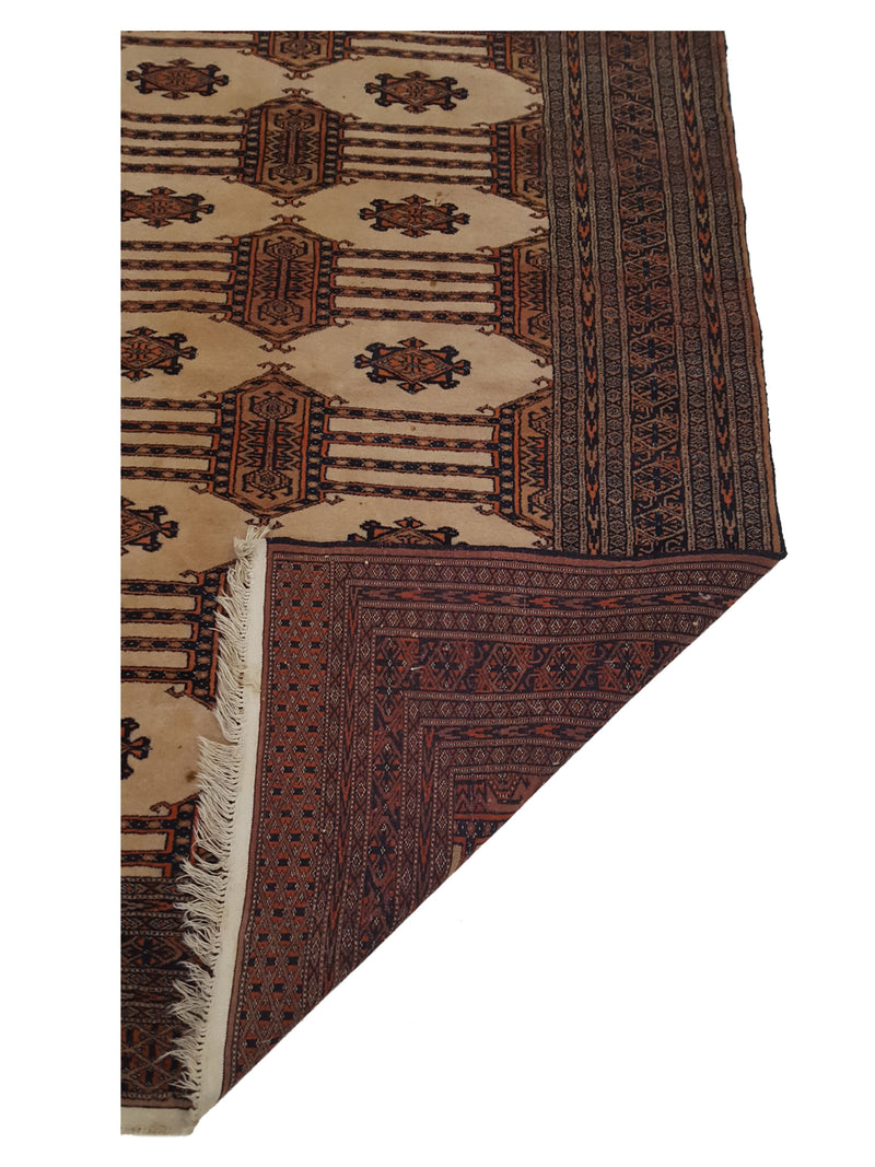 Pacific Bokhara 11734 Ivory Brown Traditional Hand Knotted Rug