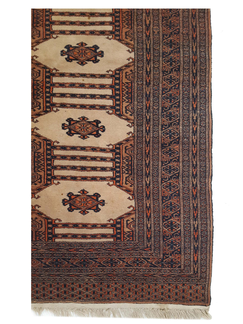 Pacific Bokhara 11734 Ivory Brown Traditional Hand Knotted Rug