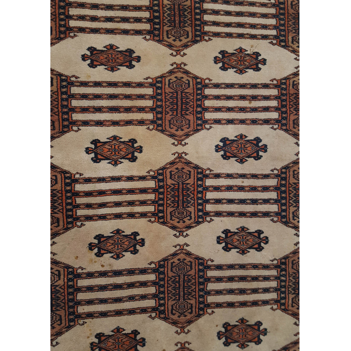 Pacific Bokhara 11734 Ivory Brown Traditional Hand Knotted Rug