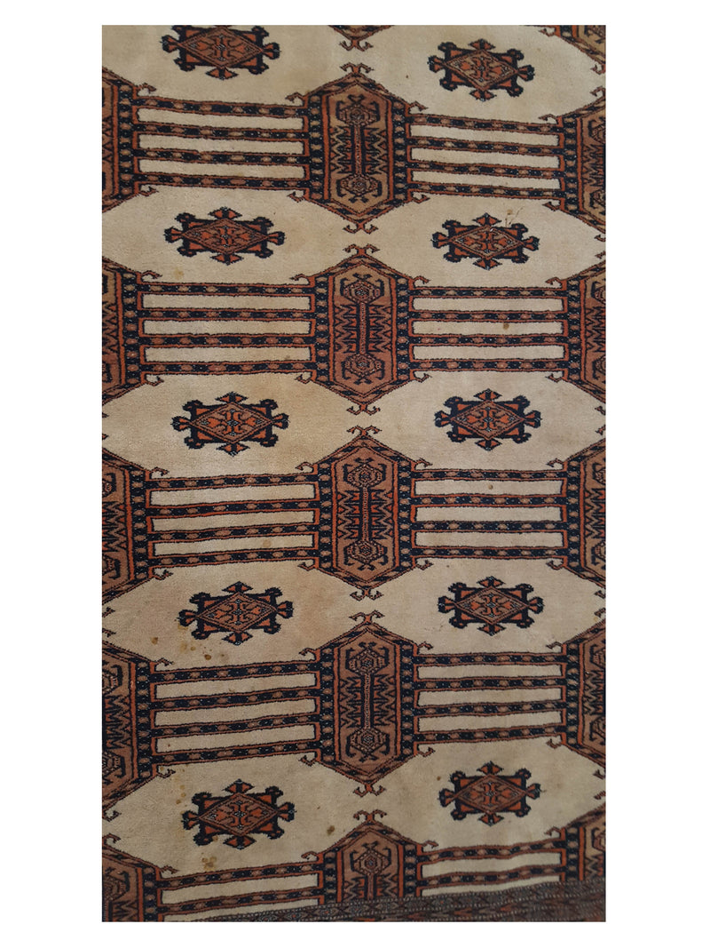 Pacific Bokhara 11734 Ivory Brown Traditional Hand Knotted Rug