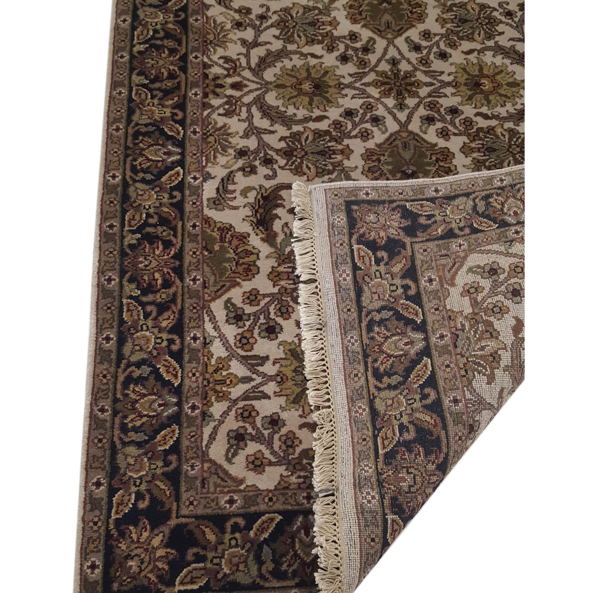 Pacific Royal 12449 Ivory Black Traditional Hand Knotted Rug