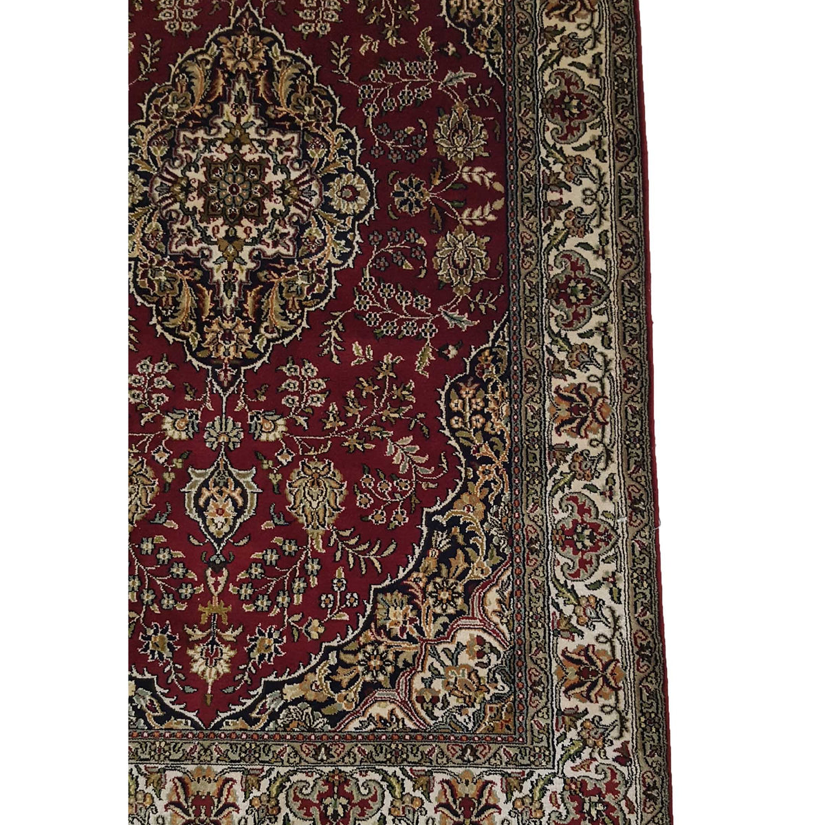 Pacific Kashmir Silk 12480 Burgundy Ivory Traditional Hand Knotted Rug