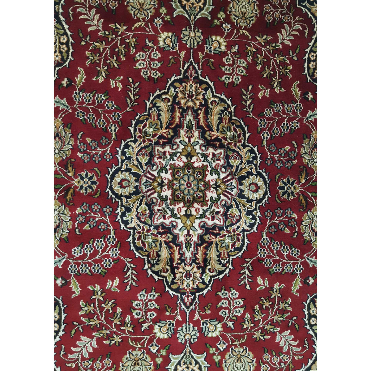 Pacific Kashmir Silk 12480 Burgundy Ivory Traditional Hand Knotted Rug