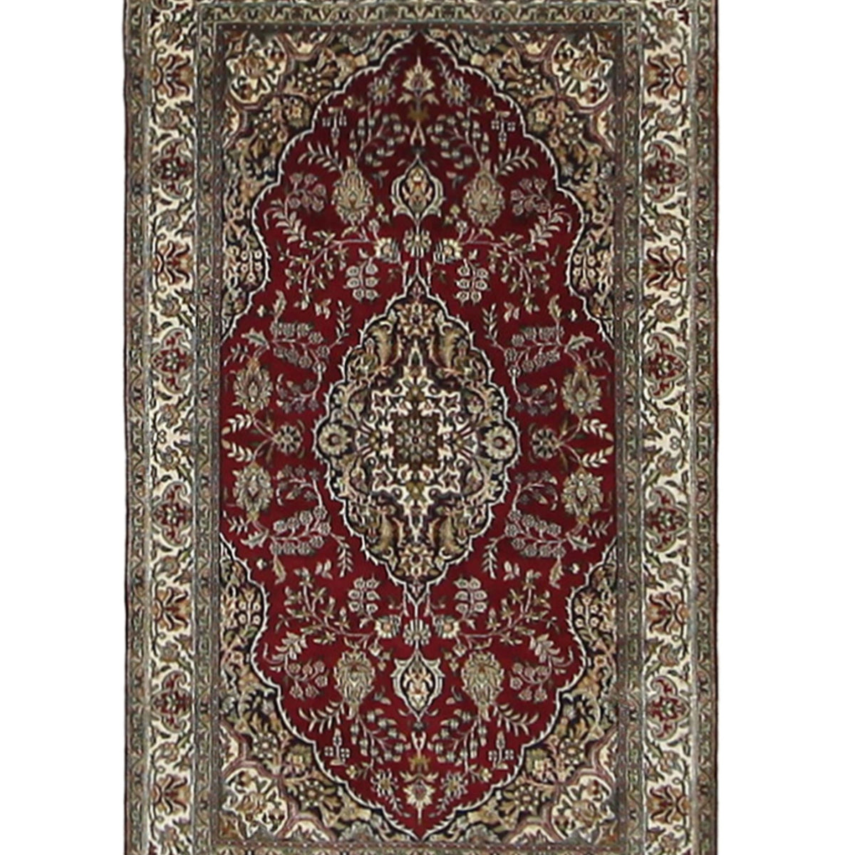 Pacific Kashmir Silk  Burgundy Ivory Traditional