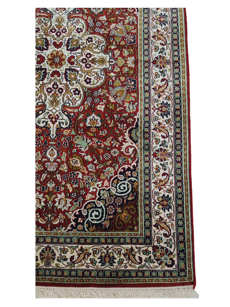 Pacific King 12481 Red Ivory Traditional Hand Knotted Rug