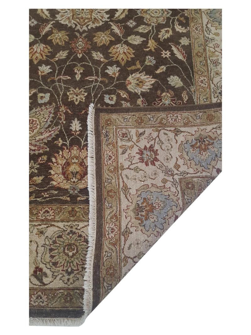 Pacific Agra 12483 Brown Ivory Traditional Hand Knotted Rug