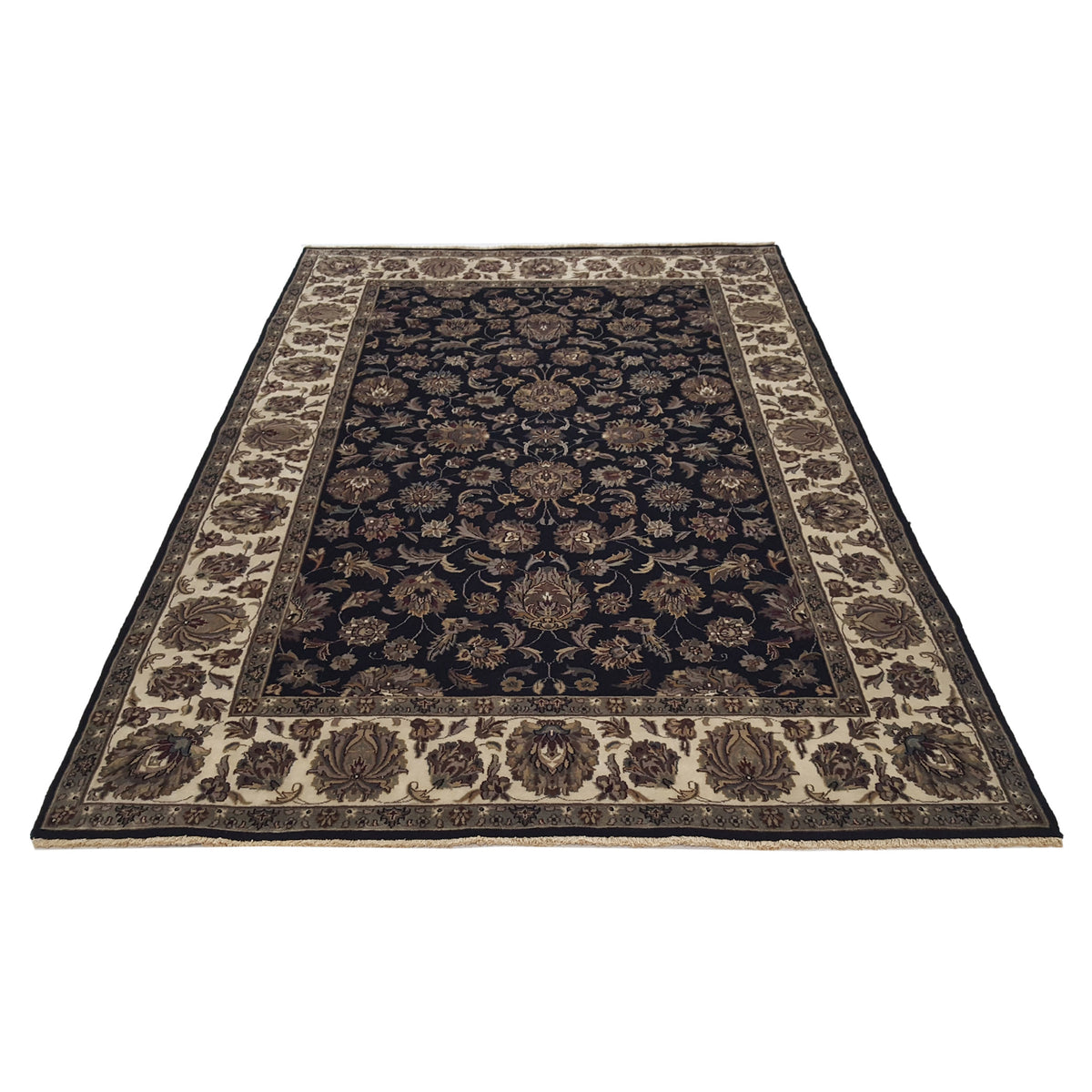 Pacific Serene 12527 Black Ivory Traditional Hand Knotted Rug