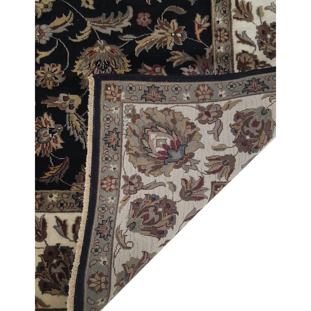 Pacific Serene 12527 Black Ivory Traditional Hand Knotted Rug