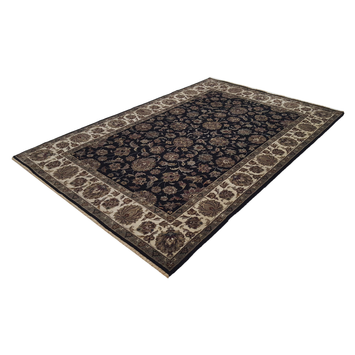 Pacific Serene 12527 Black Ivory Traditional Hand Knotted Rug