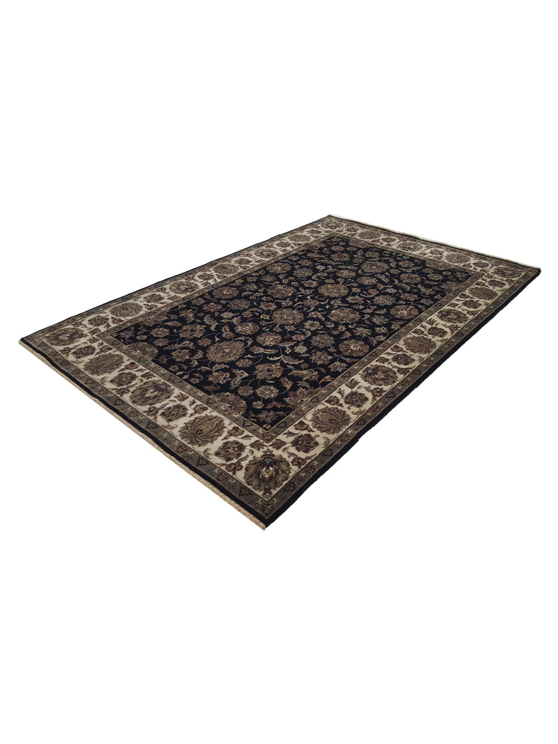 Pacific Serene 12527 Black Ivory Traditional Hand Knotted Rug