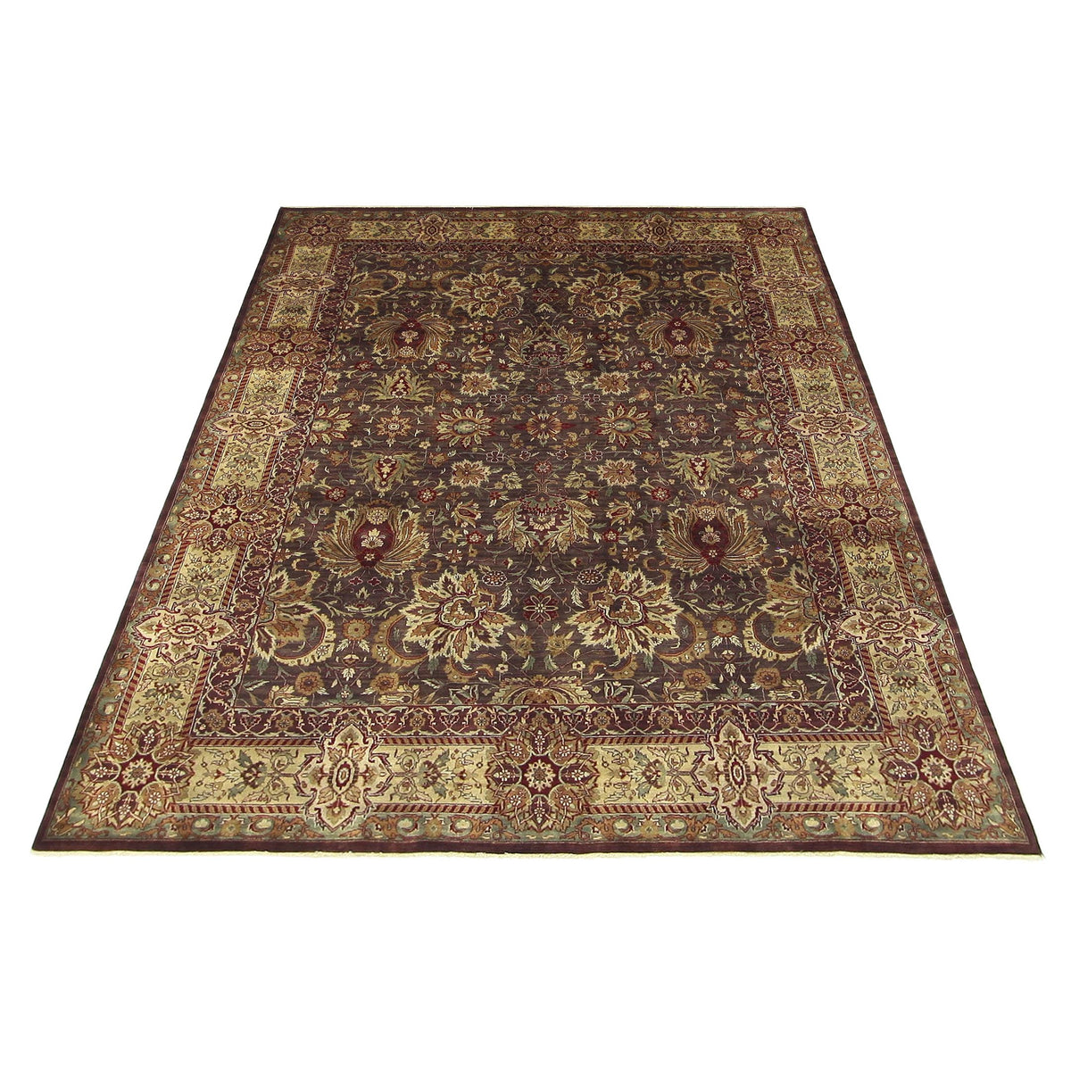 Pacific Serene 12608 Brown Beige Traditional Hand Knotted Rug