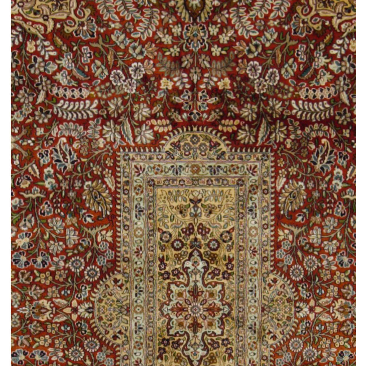 Pacific Kashmir Silk 12665 Rust Gold Traditional Hand Knotted Rug