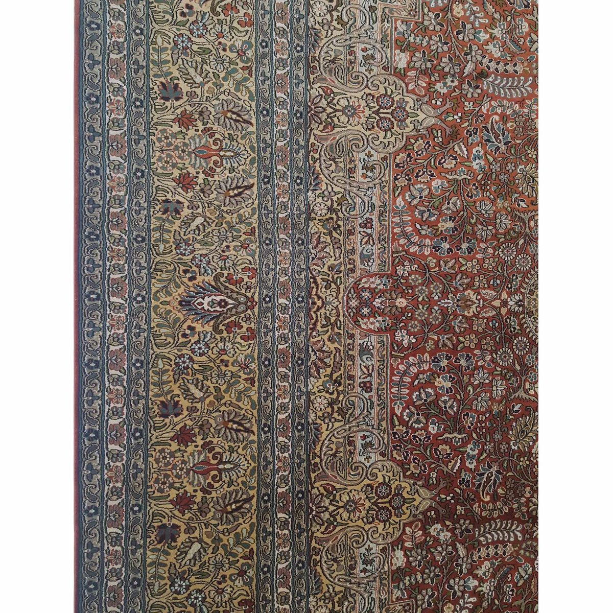 Pacific Kashmir Silk 12665 Rust Gold Traditional Hand Knotted Rug