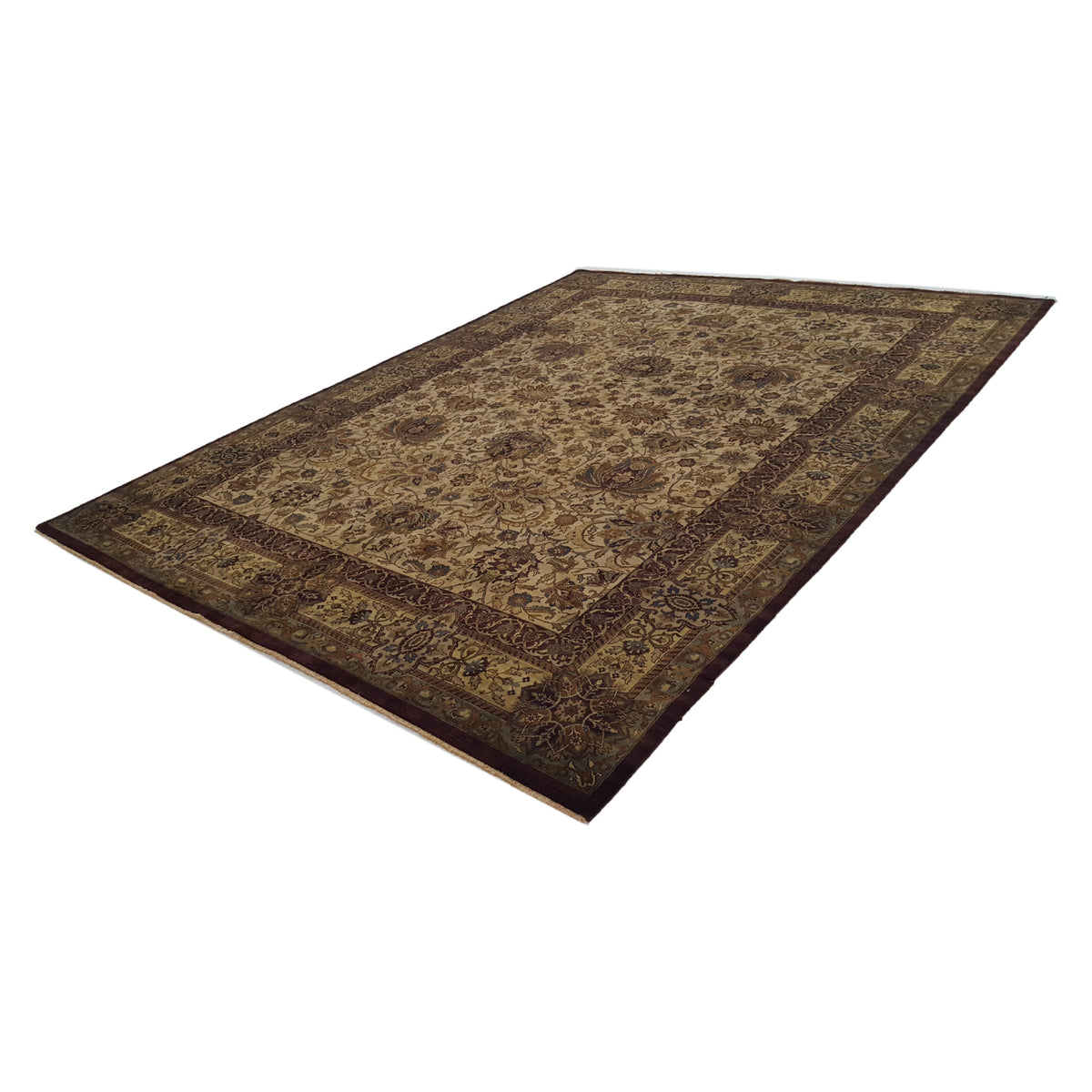 Pacific Maharaja 12696 Beige Brown Traditional Hand Knotted Rug