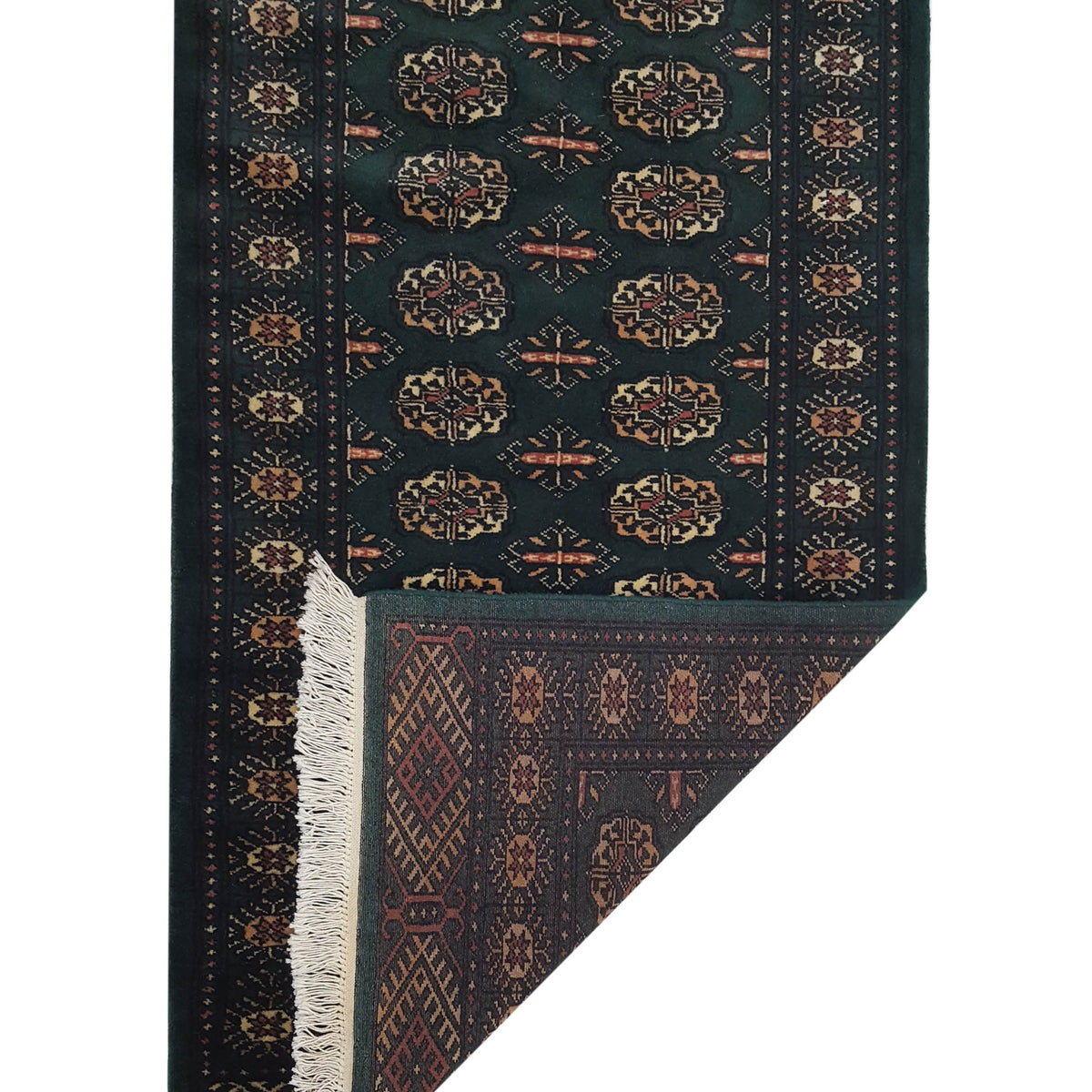 Pacific Bokhara 13549 Green Green Traditional Hand Knotted Rug