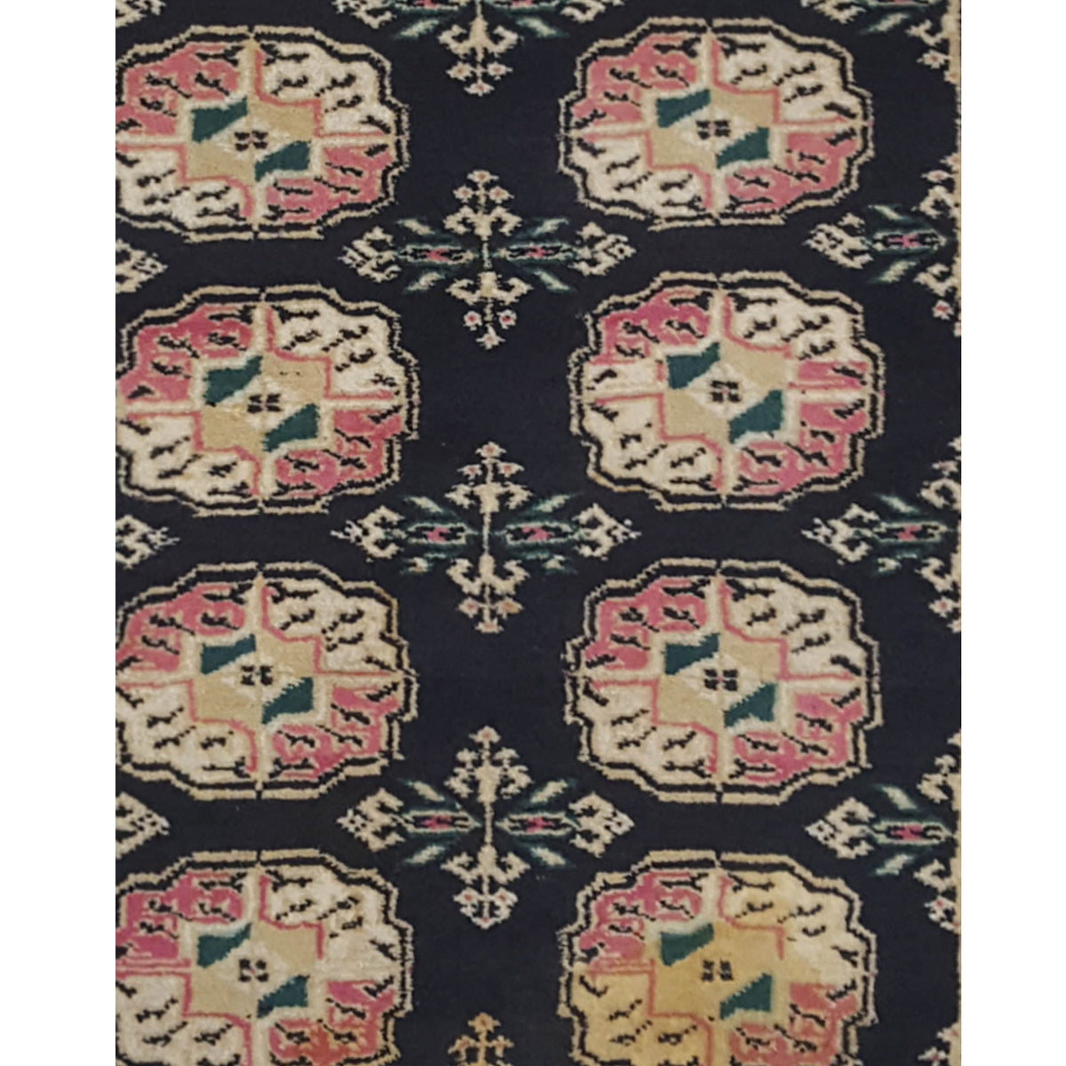 Pacific Bokhara 13565 Black Orange Traditional Hand Knotted Rug