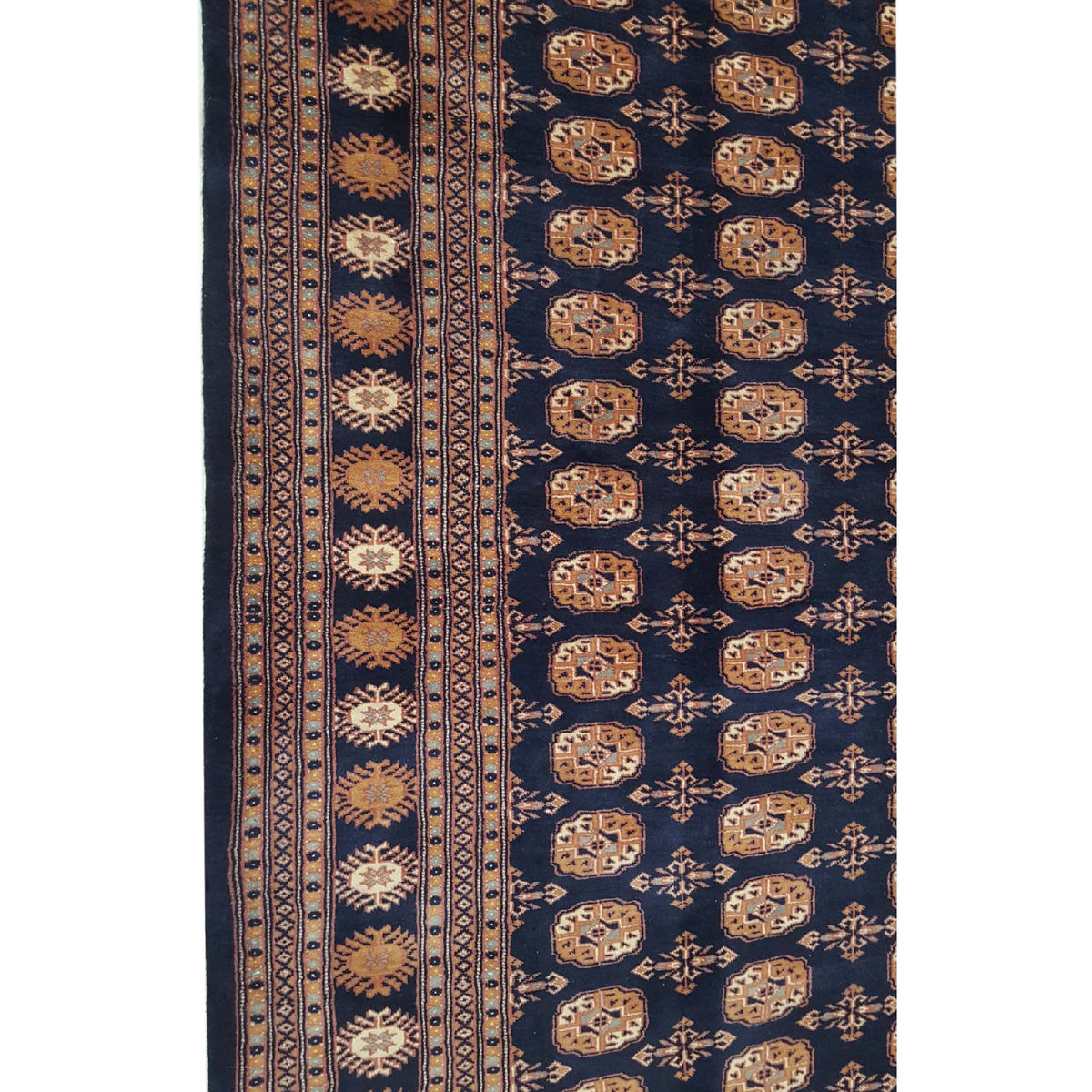 Pacific Bokhara 13615 Navy Brown Traditional Hand Knotted Rug