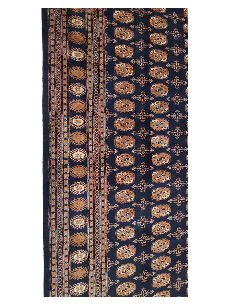 Pacific Bokhara 13615 Navy Brown Traditional Hand Knotted Rug