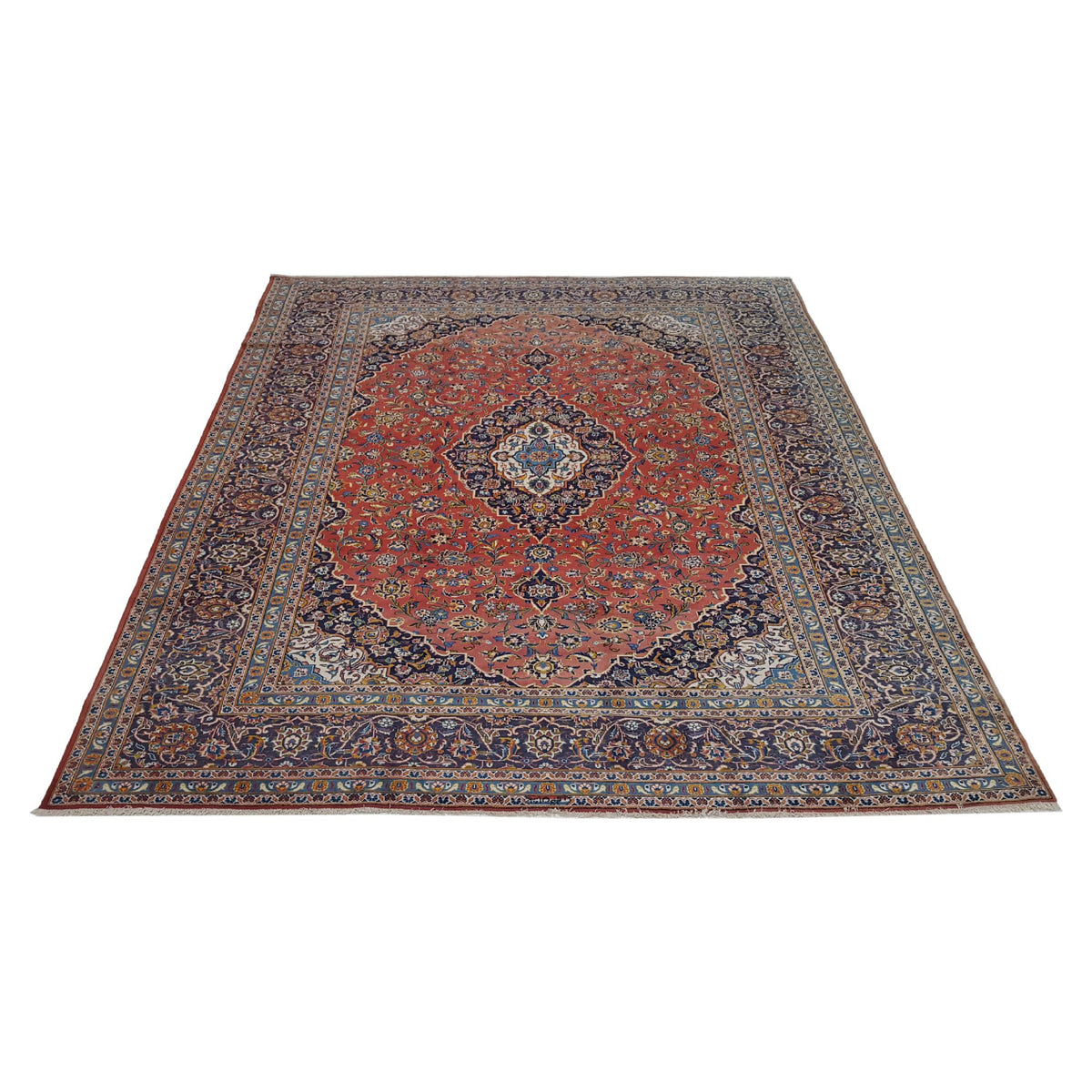 Pacific Kashan 13672 Red Blue Traditional Hand Knotted Rug