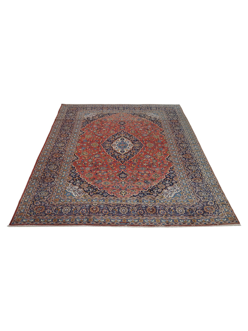 Pacific Kashan 13672 Red Blue Traditional Hand Knotted Rug
