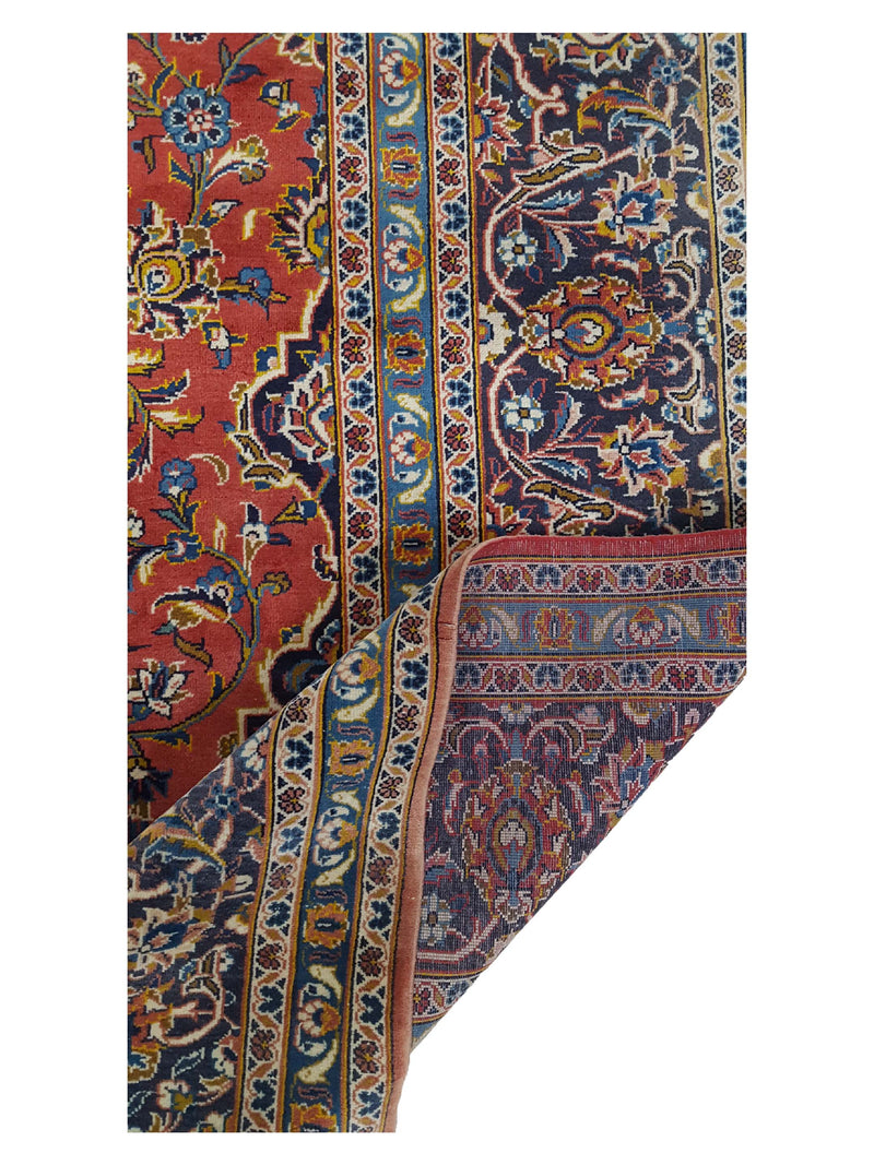 Pacific Kashan 13672 Red Blue Traditional Hand Knotted Rug