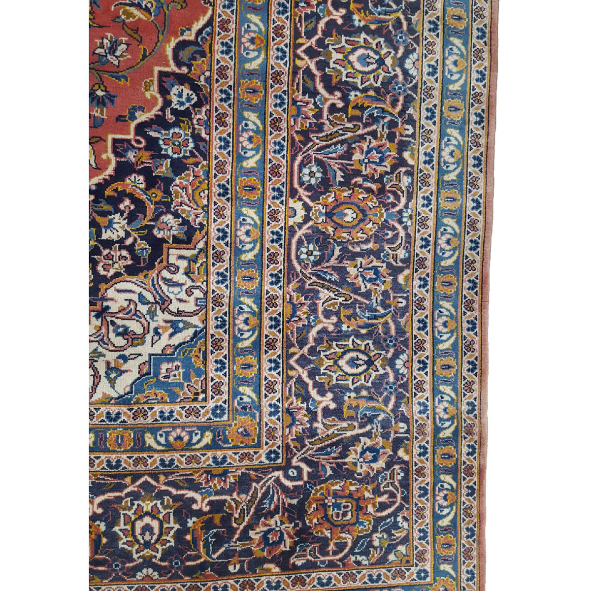 Pacific Kashan 13672 Red Blue Traditional Hand Knotted Rug