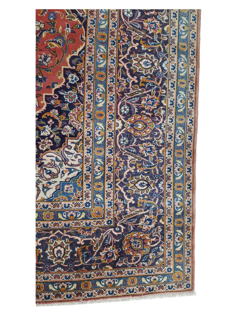 Pacific Kashan 13672 Red Blue Traditional Hand Knotted Rug