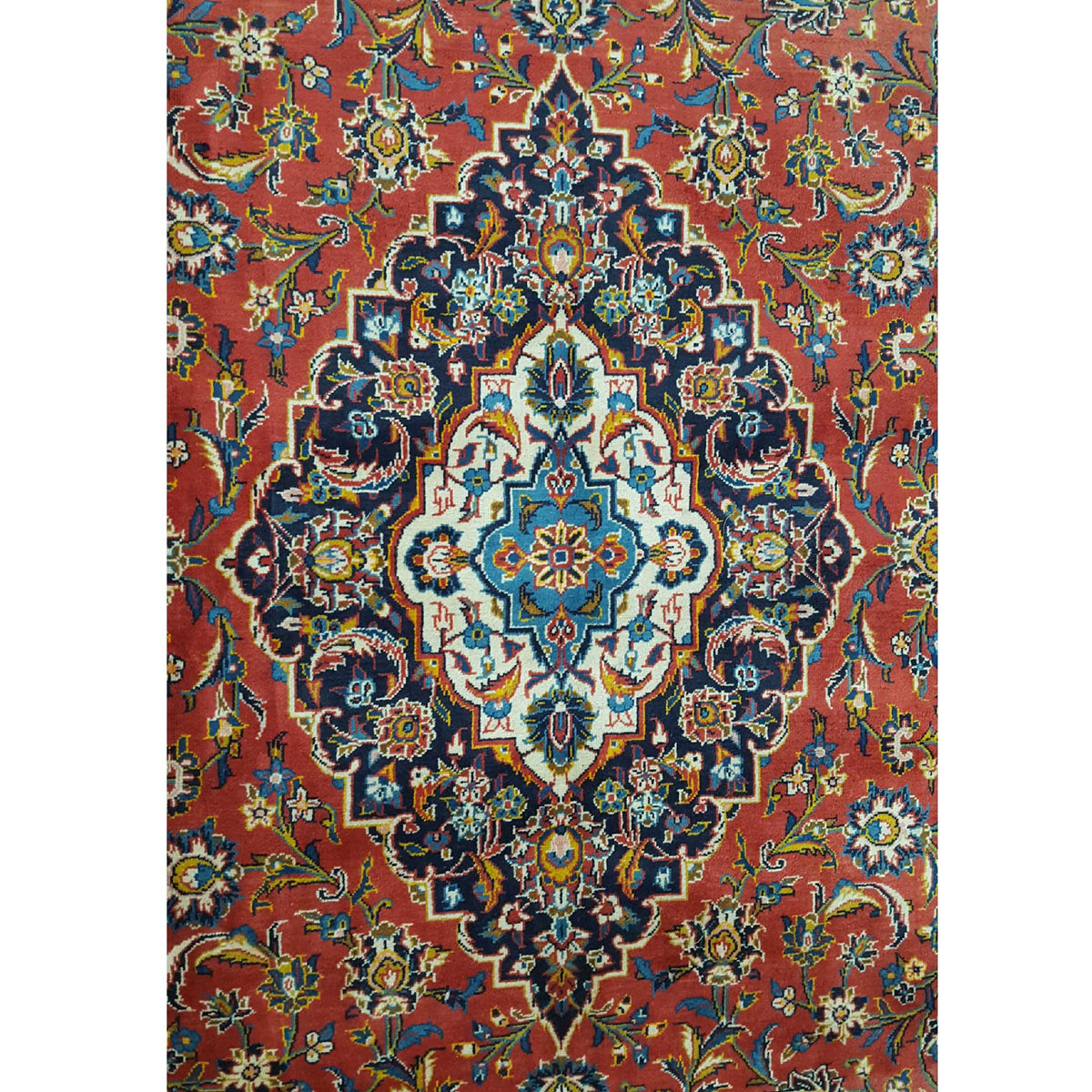 Pacific Kashan 13672 Red Blue Traditional Hand Knotted Rug